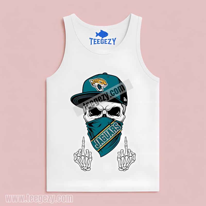 Jacksonville Jaguars Skull With Bandana Trendy Tanktop Jacksonville Jaguars Skull With Bandana Trendy Tanktop