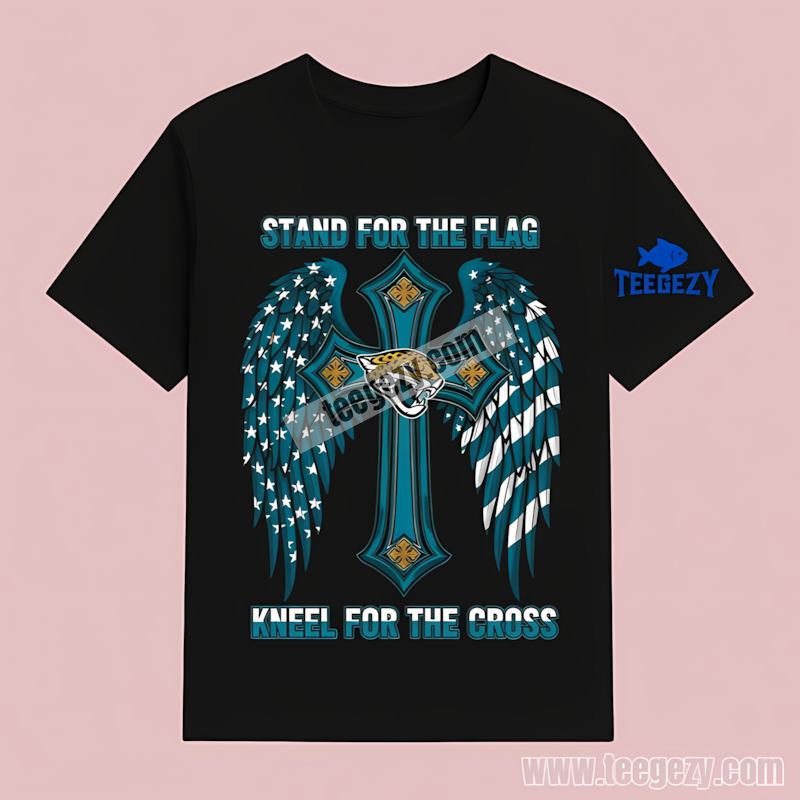 Jacksonville Jaguars Stand For The Flag Kneel For The Cross Adults T-Shirt Jacksonville Jaguars Stand For The Flag Kneel For The Cross Adults T-Shirt
