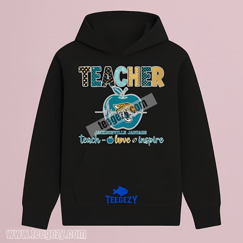 Jacksonville Jaguars Teacher Apple Teach Love Inspire Retro Hoodie Jacksonville Jaguars Teacher Apple Teach Love Inspire Retro Hoodie