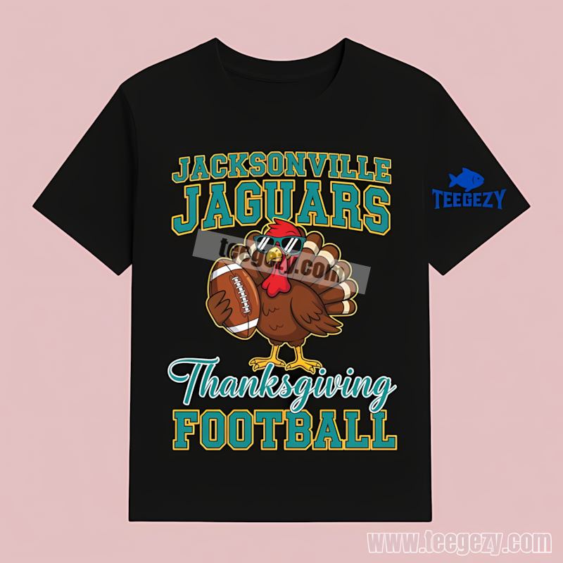 Jacksonville Jaguars Thanksgiving Football Turkey Graphic T-Shirt Jacksonville Jaguars Thanksgiving Football Turkey Graphic T-Shirt