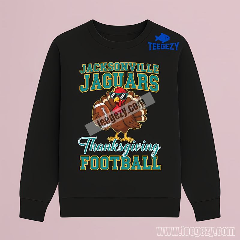 Jacksonville Jaguars Thanksgiving Football Turkey Graphic Long Sleeve Jacksonville Jaguars Thanksgiving Football Turkey Graphic Long Sleeve