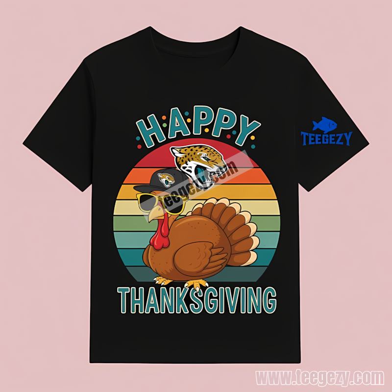 Jacksonville Jaguars Thanksgiving Turkey Regular T-Shirt Jacksonville Jaguars Thanksgiving Turkey Regular T-Shirt