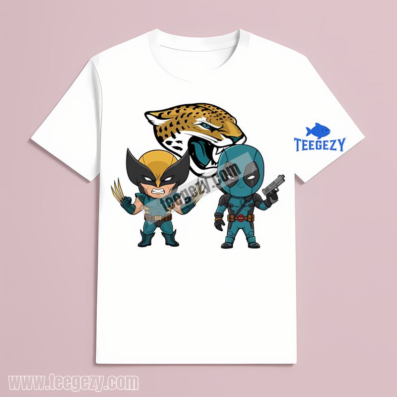 Jacksonville Jaguars Wolverine Deadpool Superhero Retro Shirt