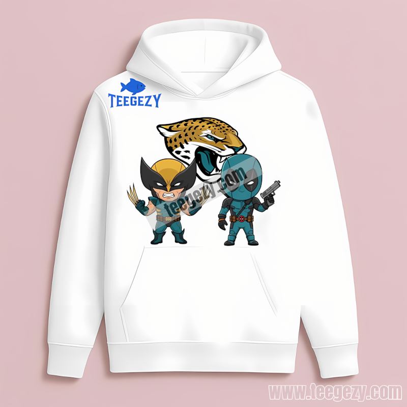 Jacksonville Jaguars Wolverine Deadpool Superhero Retro Hoodie Jacksonville Jaguars Wolverine Deadpool Superhero Retro Hoodie