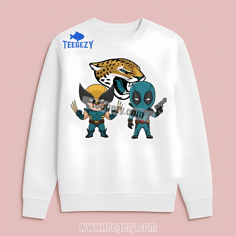 Jacksonville Jaguars Wolverine Deadpool Superhero Retro Long Sleeve Jacksonville Jaguars Wolverine Deadpool Superhero Retro Long Sleeve