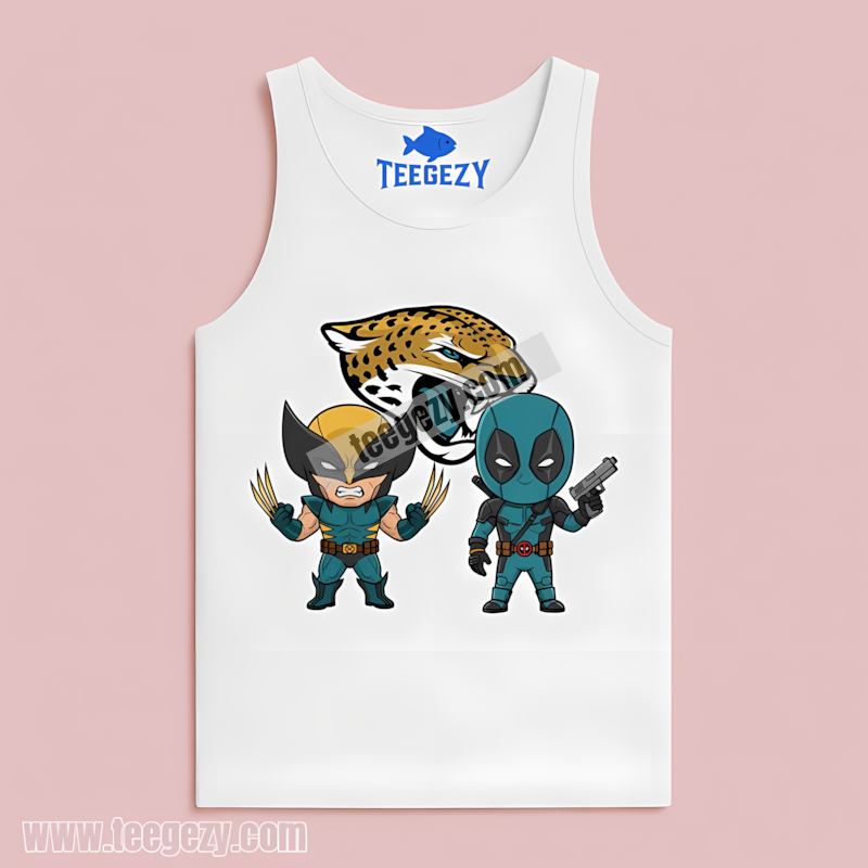 Jacksonville Jaguars Wolverine Deadpool Superhero Retro Tanktop Jacksonville Jaguars Wolverine Deadpool Superhero Retro Tanktop