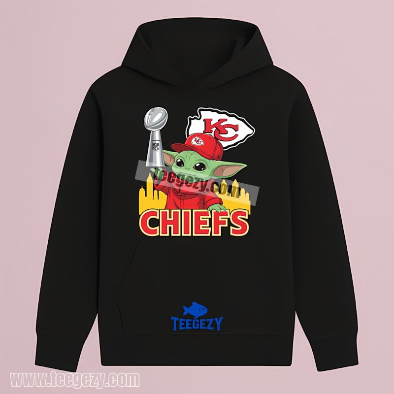 Kansas City Chiefs Baby Yoda Super Bowl Cup Graphic Hoodie Kansas City Chiefs Baby Yoda Super Bowl Cup Graphic Hoodie