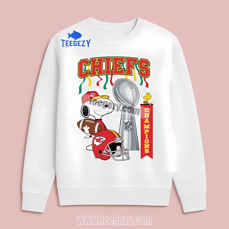 Kansas City Chiefs Champions Snoopy Celebration Vintage Long Sleeve Kansas City Chiefs Champions Snoopy Celebration Vintage Long Sleeve