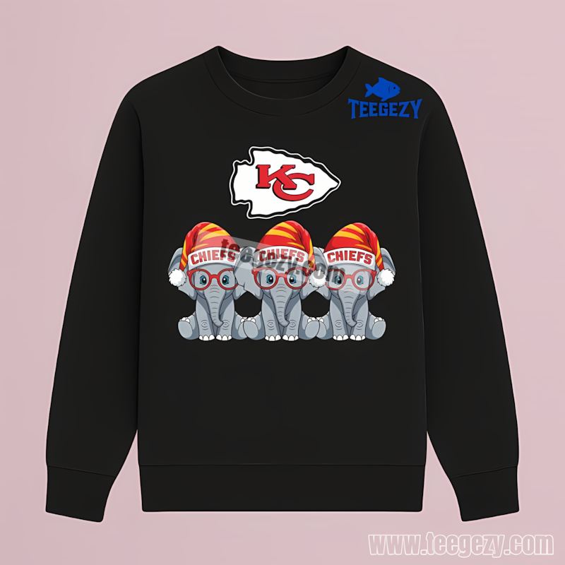 Kansas City Chiefs Christmas Elephants Family Long Sleeve Kansas City Chiefs Christmas Elephants Family Long Sleeve
