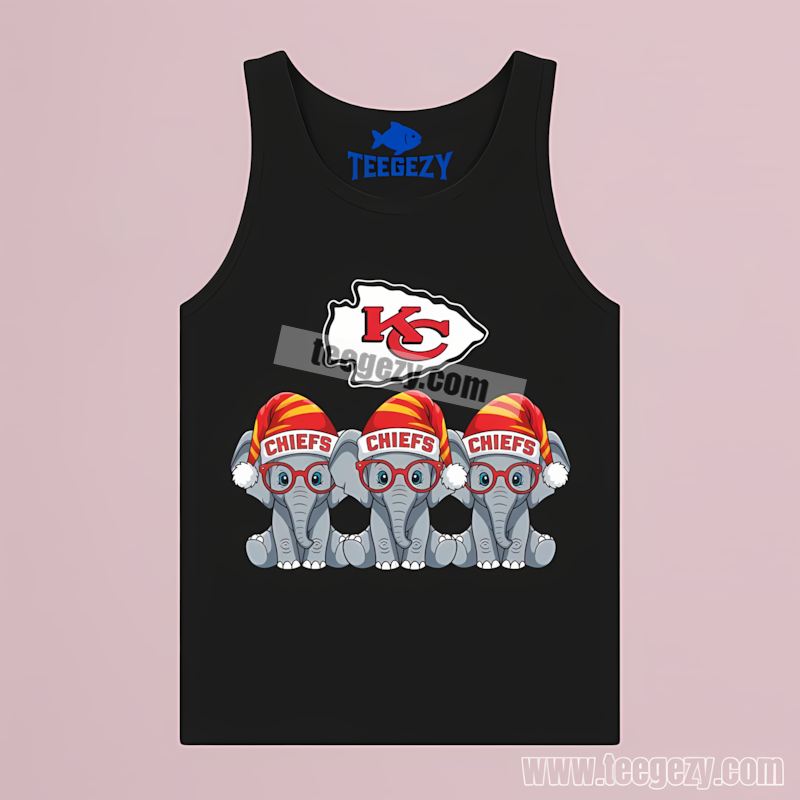 Kansas City Chiefs Christmas Elephants Family Tanktop Kansas City Chiefs Christmas Elephants Family Tanktop