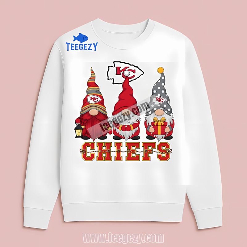 Kansas City Chiefs Christmas Gnomes Festive Long Sleeve Kansas City Chiefs Christmas Gnomes Festive Long Sleeve