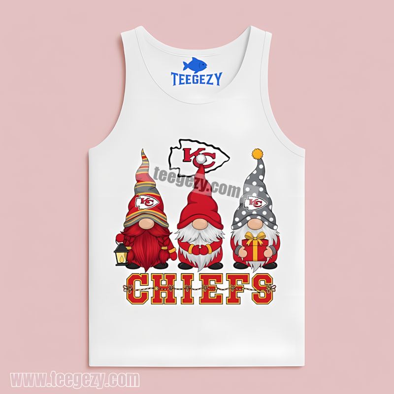 Kansas City Chiefs Christmas Gnomes Festive Tanktop Kansas City Chiefs Christmas Gnomes Festive Tanktop