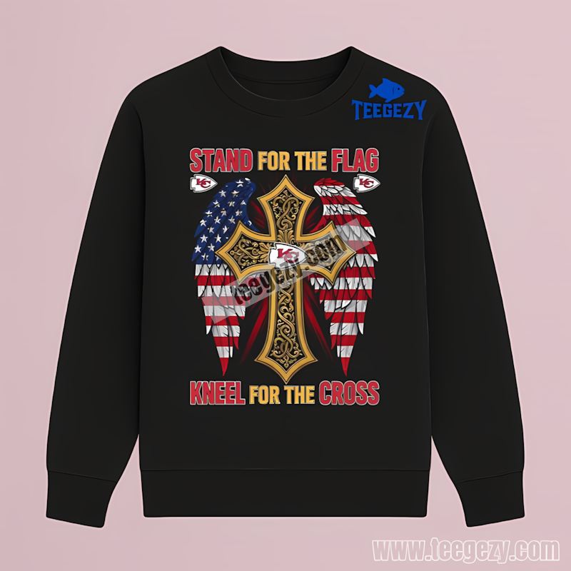 Kansas City Chiefs Flag And Cross Stand Proud Long Sleeve Kansas City Chiefs Flag And Cross Stand Proud Long Sleeve