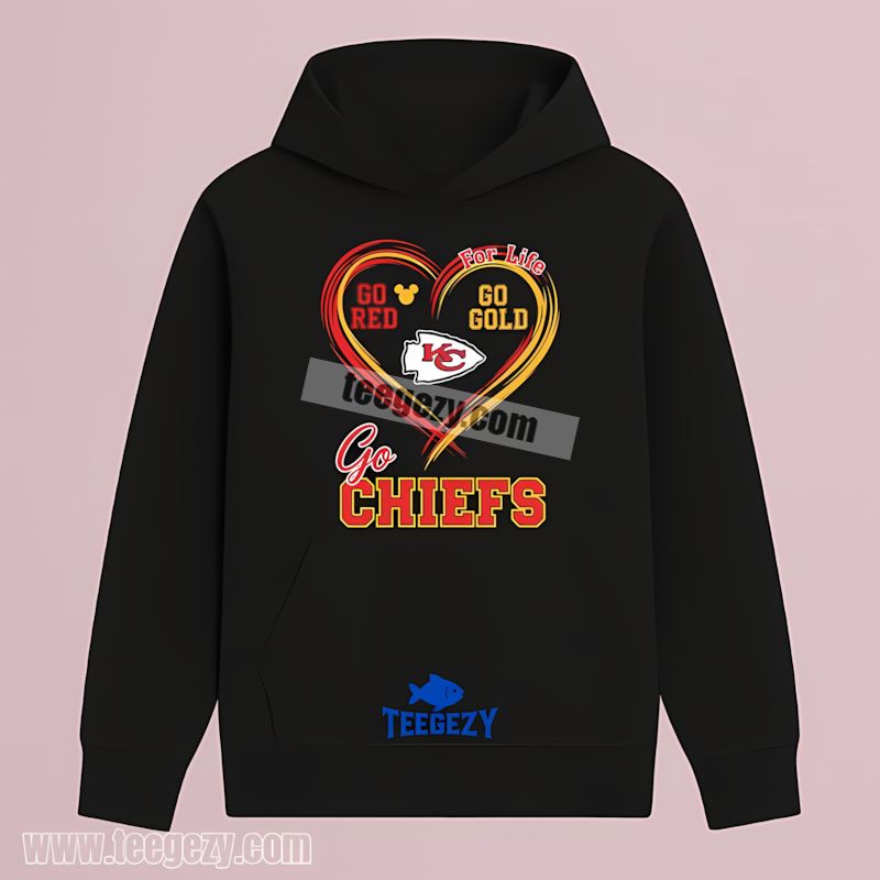 Kansas City Chiefs Heart Red Gold Awareness Graphic Hoodie Kansas City Chiefs Heart Red Gold Awareness Graphic Hoodie