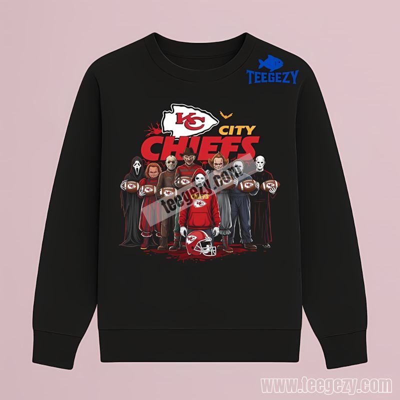 Kansas City Chiefs Horror Movie Icons Halloween Long Sleeve Kansas City Chiefs Horror Movie Icons Halloween Long Sleeve