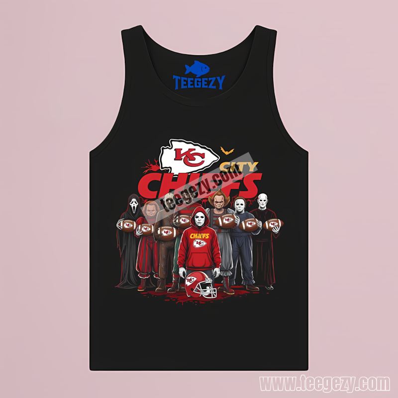 Kansas City Chiefs Horror Movie Icons Halloween Tanktop Kansas City Chiefs Horror Movie Icons Halloween Tanktop