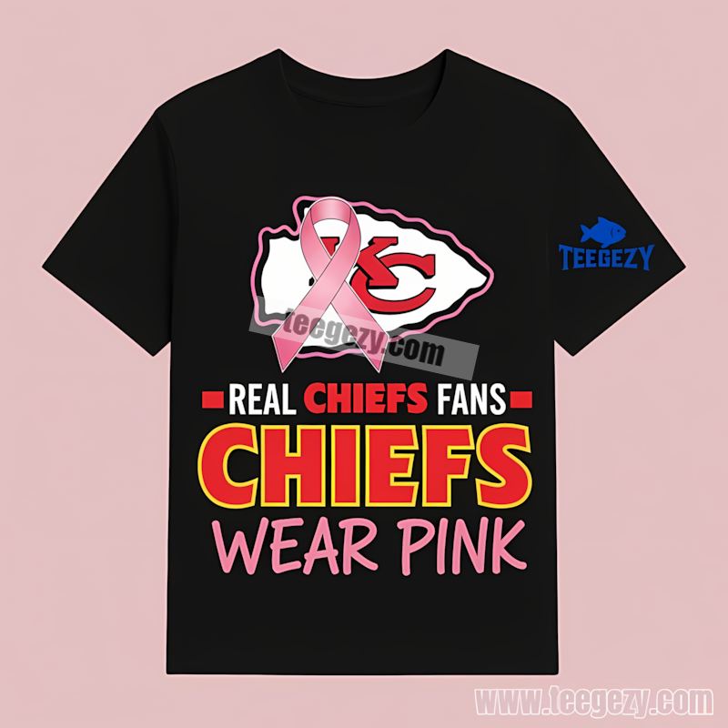 Kansas City Chiefs Real Fans Wear Pink Retro T-Shirt Kansas City Chiefs Real Fans Wear Pink Retro T-Shirt