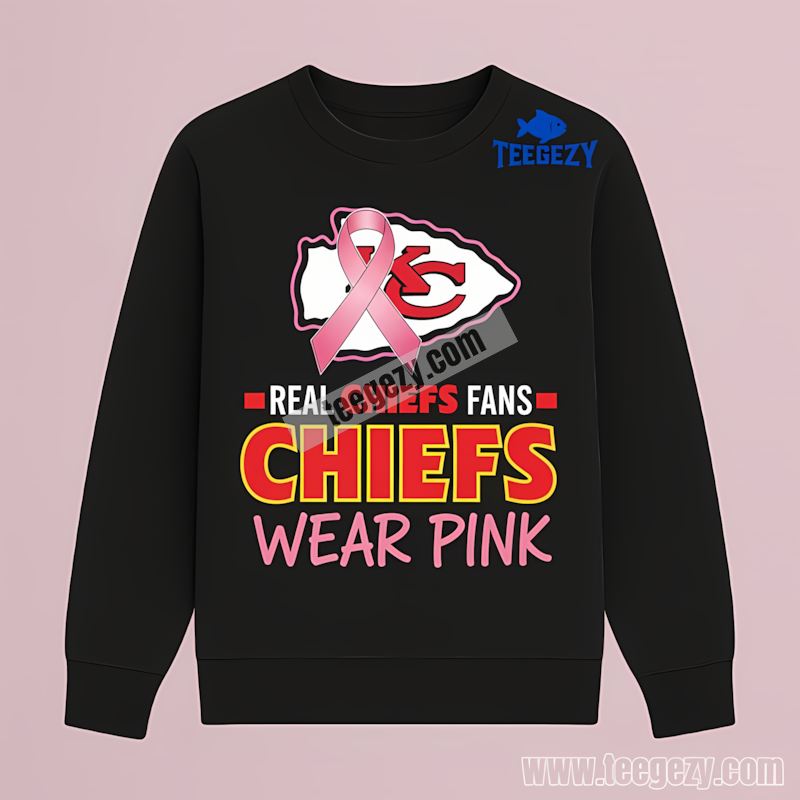 Kansas City Chiefs Real Fans Wear Pink Retro Long Sleeve Kansas City Chiefs Real Fans Wear Pink Retro Long Sleeve