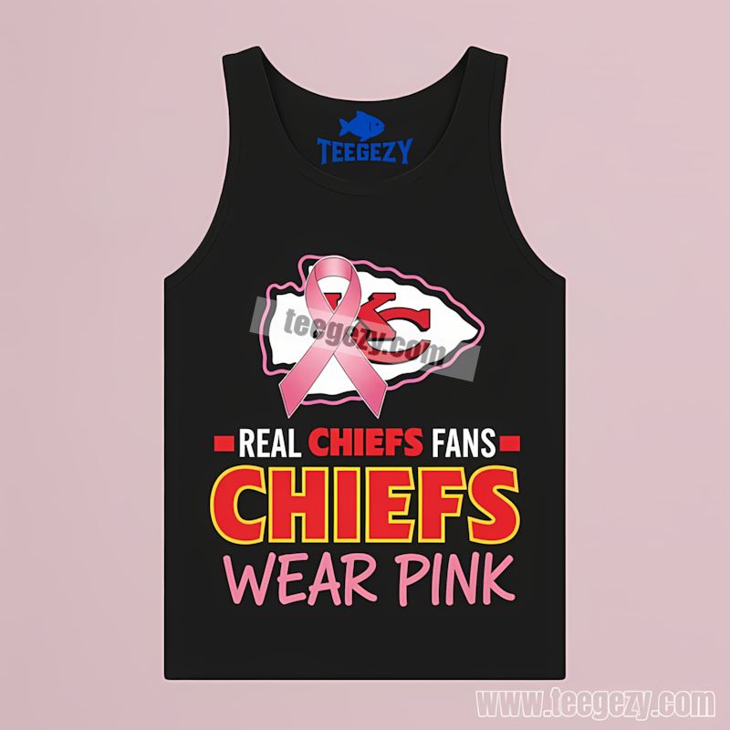 Kansas City Chiefs Real Fans Wear Pink Retro Tanktop Kansas City Chiefs Real Fans Wear Pink Retro Tanktop