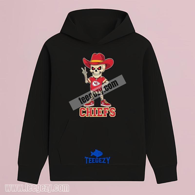 Kansas City Chiefs Skeleton Cowboy Wild West Hoodie Kansas City Chiefs Skeleton Cowboy Wild West Hoodie
