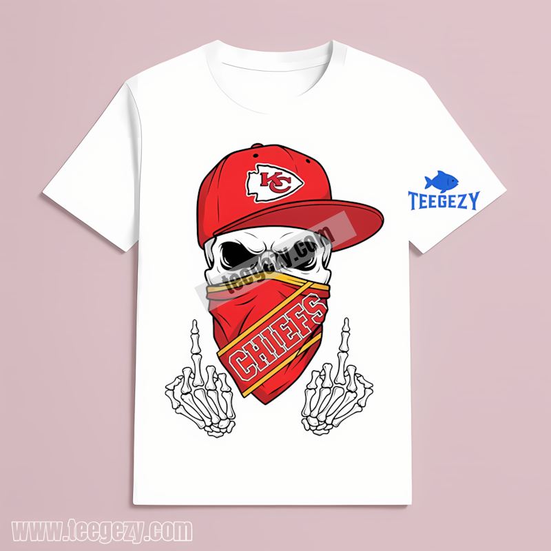 Kansas City Chiefs Skull Bandana Bold Adults T-Shirt Kansas City Chiefs Skull Bandana Bold Adults T-Shirt