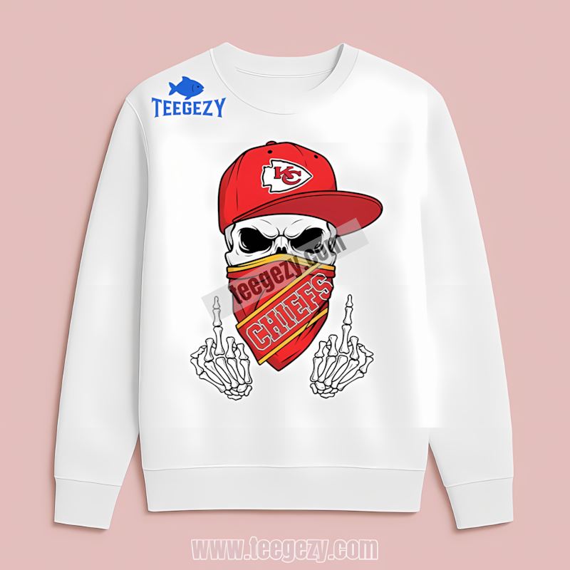 Kansas City Chiefs Skull Bandana Bold Adults Long Sleeve Kansas City Chiefs Skull Bandana Bold Adults Long Sleeve