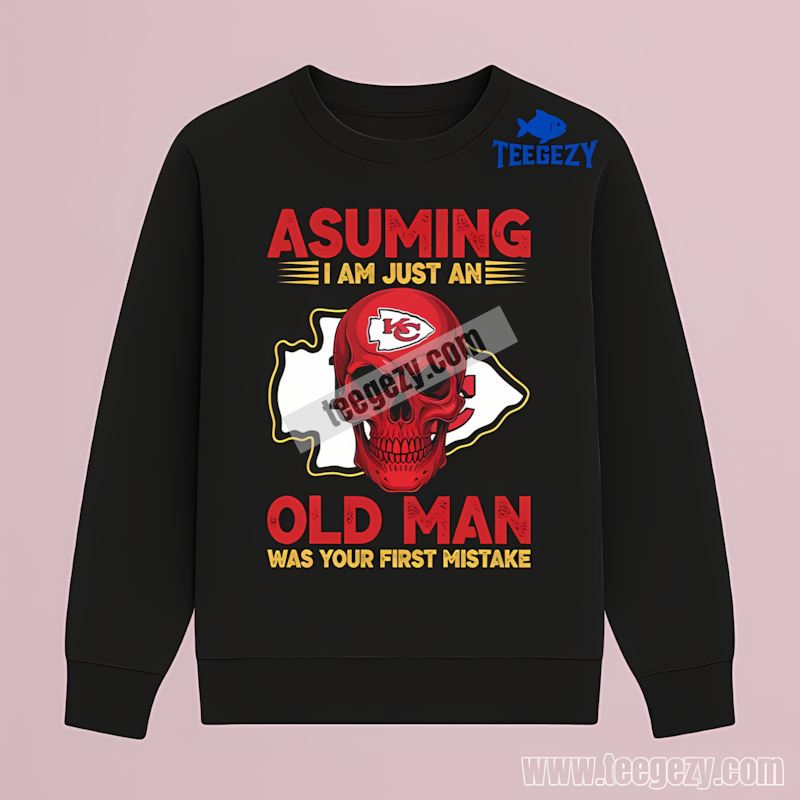 Kansas City Chiefs Skull Old Man Fan Trendy Long Sleeve Kansas City Chiefs Skull Old Man Fan Trendy Long Sleeve
