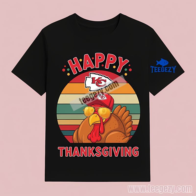 Kansas City Chiefs Thanksgiving Turkey Cotton T-Shirt Kansas City Chiefs Thanksgiving Turkey Cotton T-Shirt