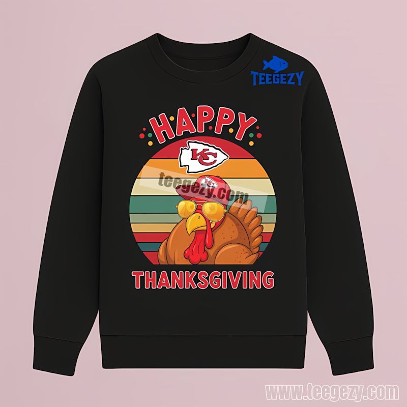 Kansas City Chiefs Thanksgiving Turkey Cotton Long Sleeve Kansas City Chiefs Thanksgiving Turkey Cotton Long Sleeve