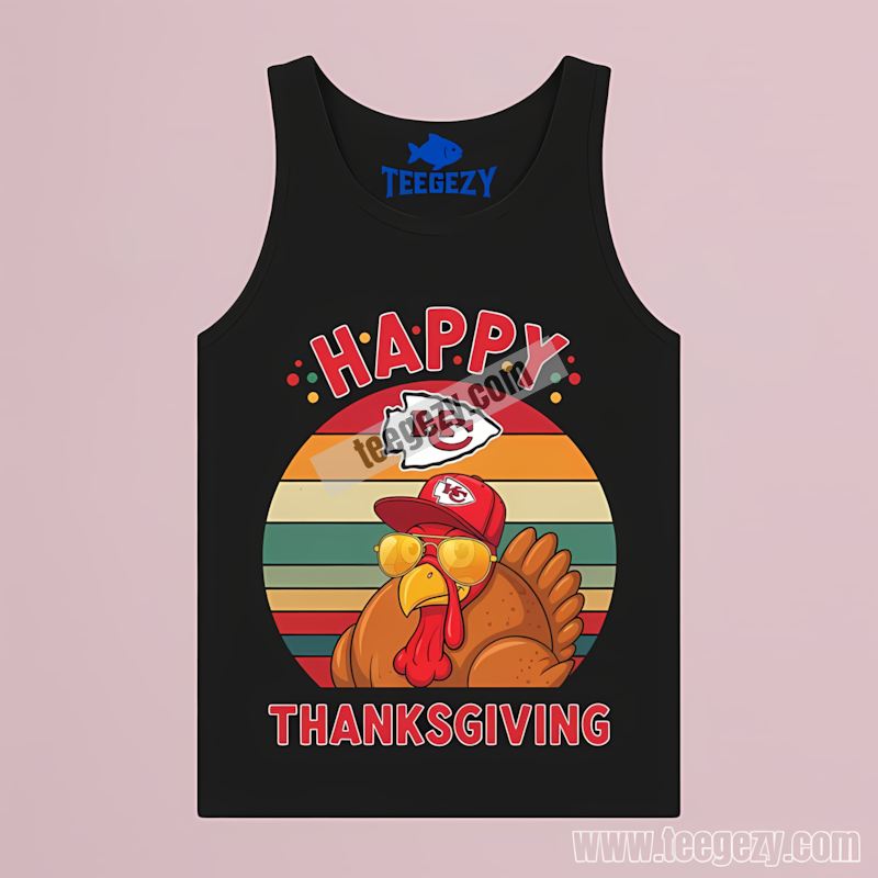 Kansas City Chiefs Thanksgiving Turkey Cotton Tanktop Kansas City Chiefs Thanksgiving Turkey Cotton Tanktop