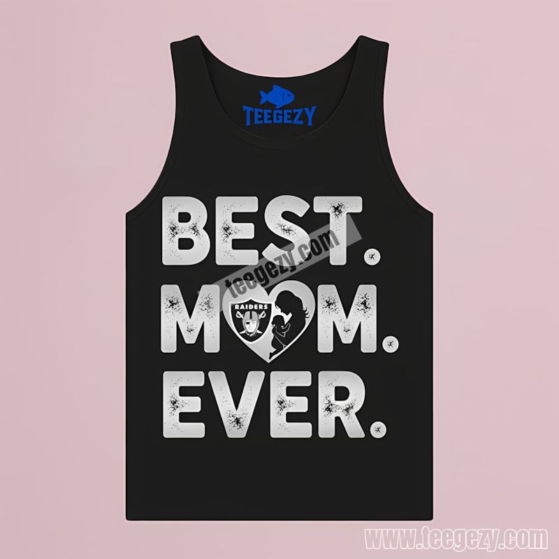 Las Vegas Raiders Best Mom Ever Heart Graphic Tanktop Las Vegas Raiders Best Mom Ever Heart Graphic Tanktop