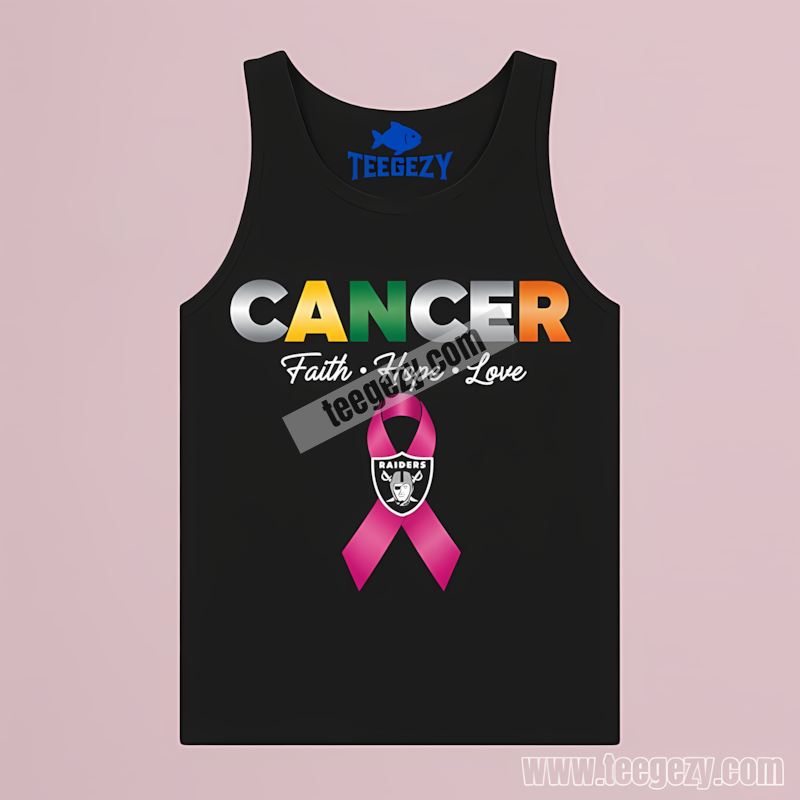 Las Vegas Raiders Cancer Awareness Faith Hope Love Retro Style Tanktop Las Vegas Raiders Cancer Awareness Faith Hope Love Retro Style Tanktop