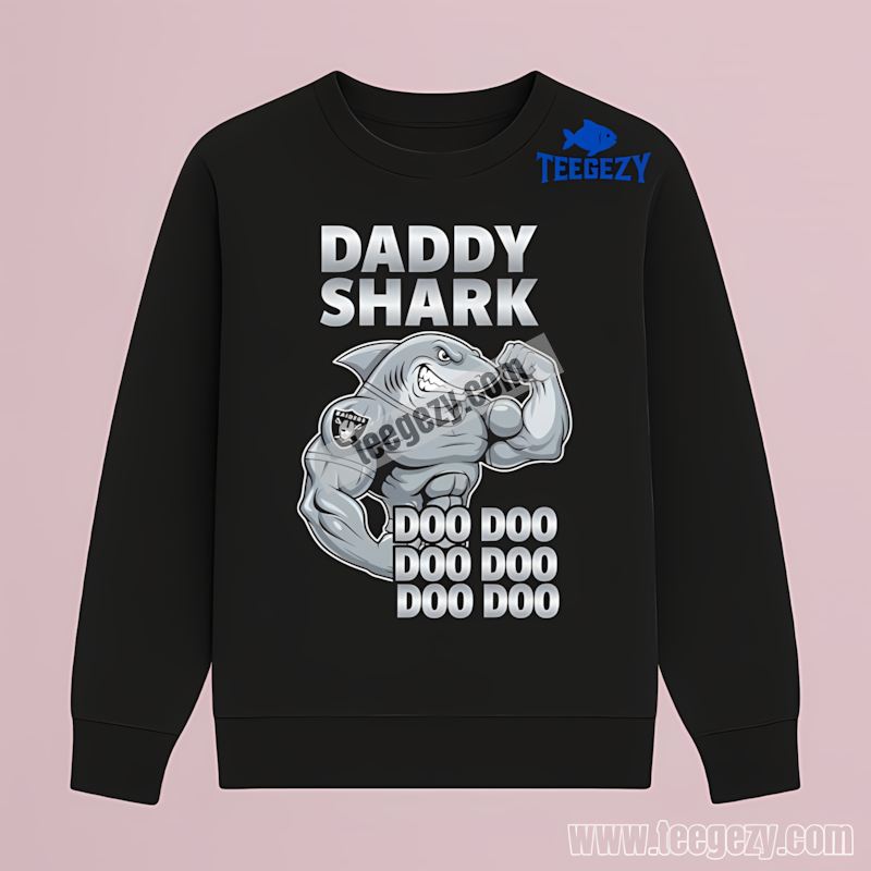Las Vegas Raiders Daddy Shark Color Graphic Long Sleeve Las Vegas Raiders Daddy Shark Color Graphic Long Sleeve
