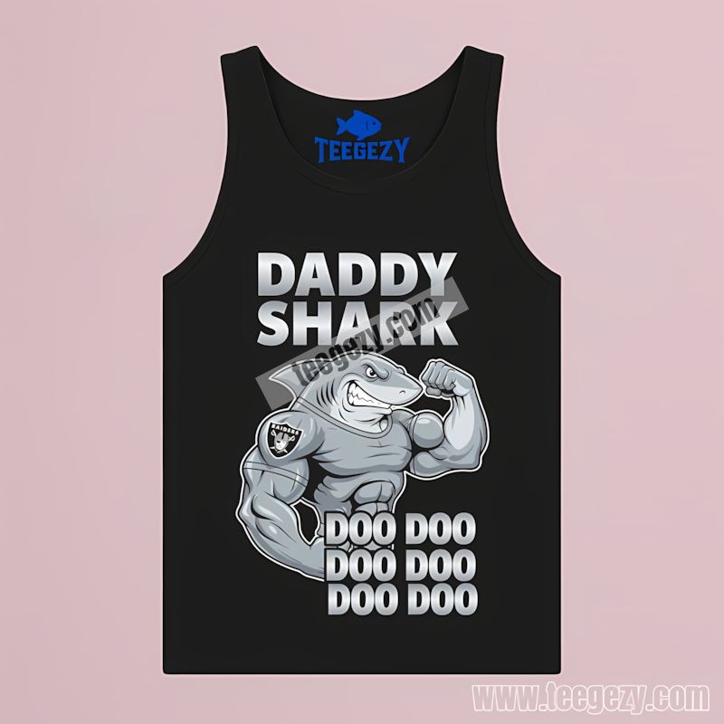 Las Vegas Raiders Daddy Shark Color Graphic Tanktop Las Vegas Raiders Daddy Shark Color Graphic Tanktop