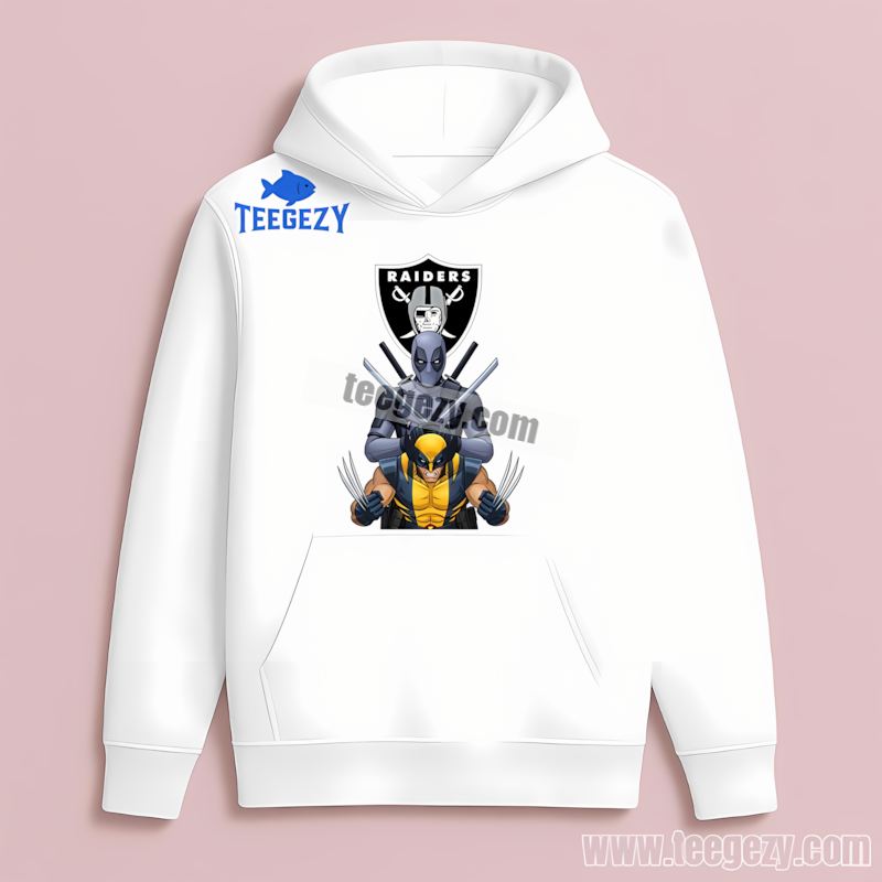 Las Vegas Raiders Deadpool Wolverine Crossover Fan Sports Hoodie Las Vegas Raiders Deadpool Wolverine Crossover Fan Sports Hoodie