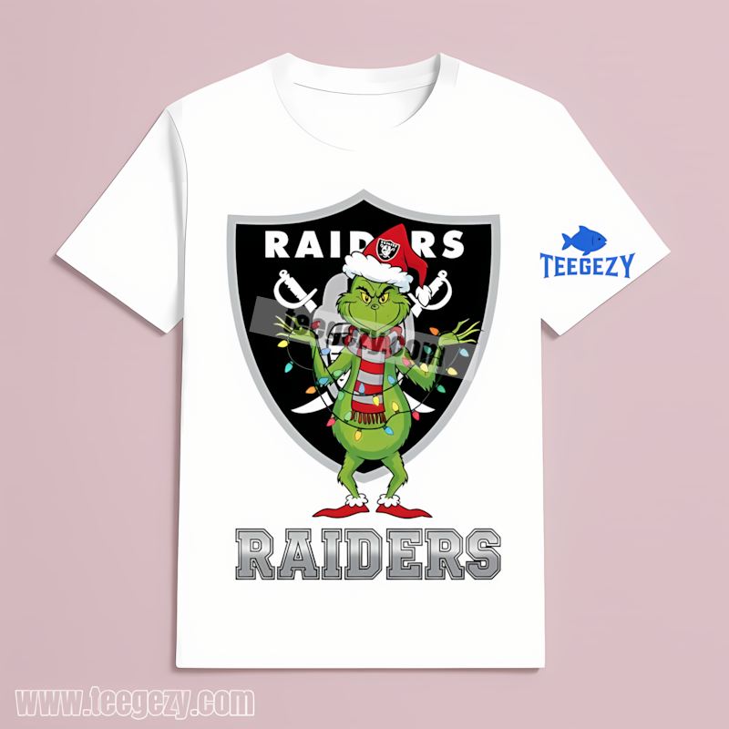Las Vegas Raiders Grinch Christmas Classic Holiday T-Shirt Las Vegas Raiders Grinch Christmas Classic Holiday T-Shirt