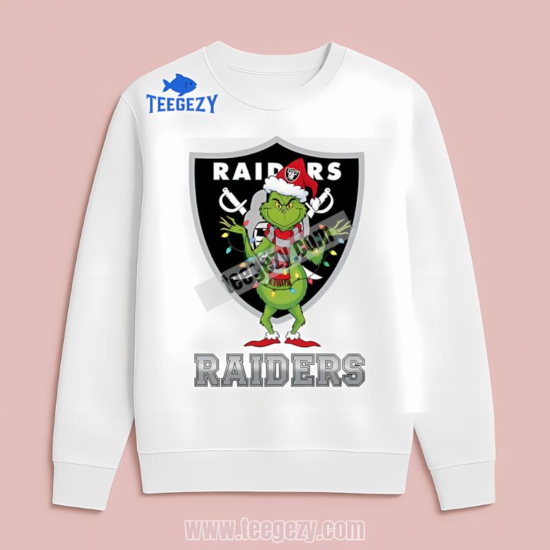 Las Vegas Raiders Grinch Christmas Classic Holiday Long Sleeve Las Vegas Raiders Grinch Christmas Classic Holiday Long Sleeve