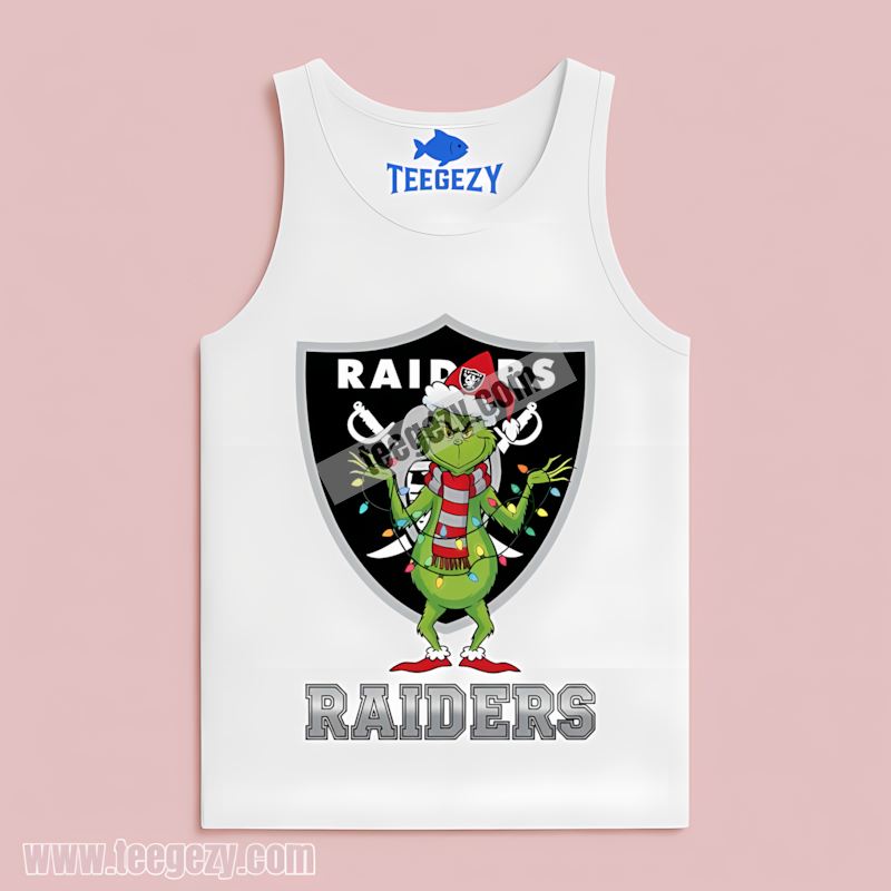 Las Vegas Raiders Grinch Christmas Classic Holiday Tanktop Las Vegas Raiders Grinch Christmas Classic Holiday Tanktop