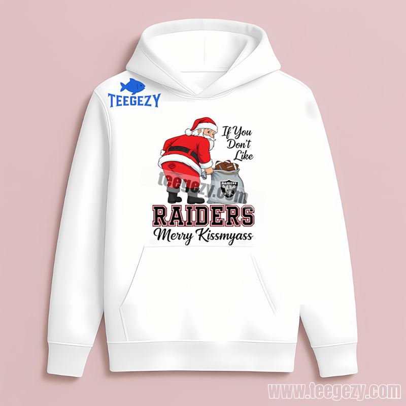 Las Vegas Raiders Merry Kissmyass Santa Funny Holiday Hoodie Las Vegas Raiders Merry Kissmyass Santa Funny Holiday Hoodie