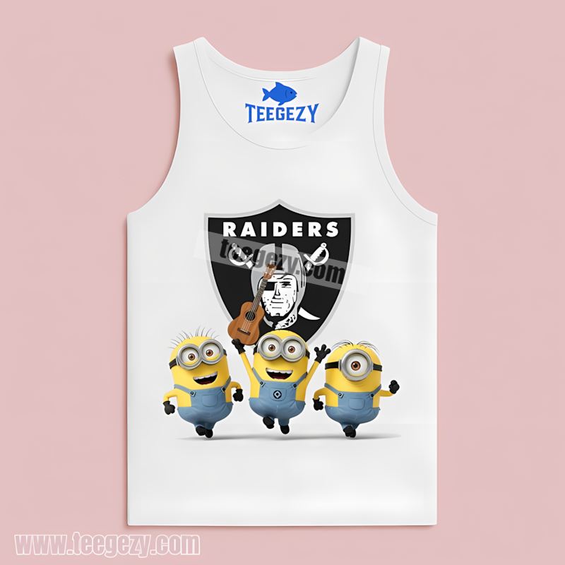 Las Vegas Raiders Minions Sports Fan Tanktop Las Vegas Raiders Minions Sports Fan Tanktop