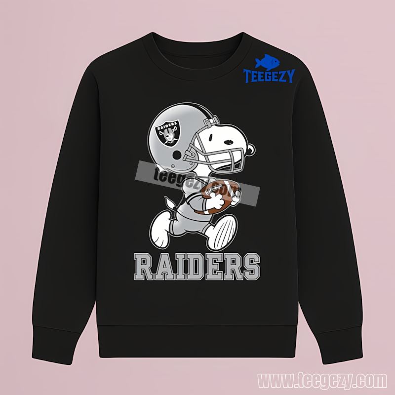 Las Vegas Raiders Snoopy Football Running Classic Long Sleeve Las Vegas Raiders Snoopy Football Running Classic Long Sleeve