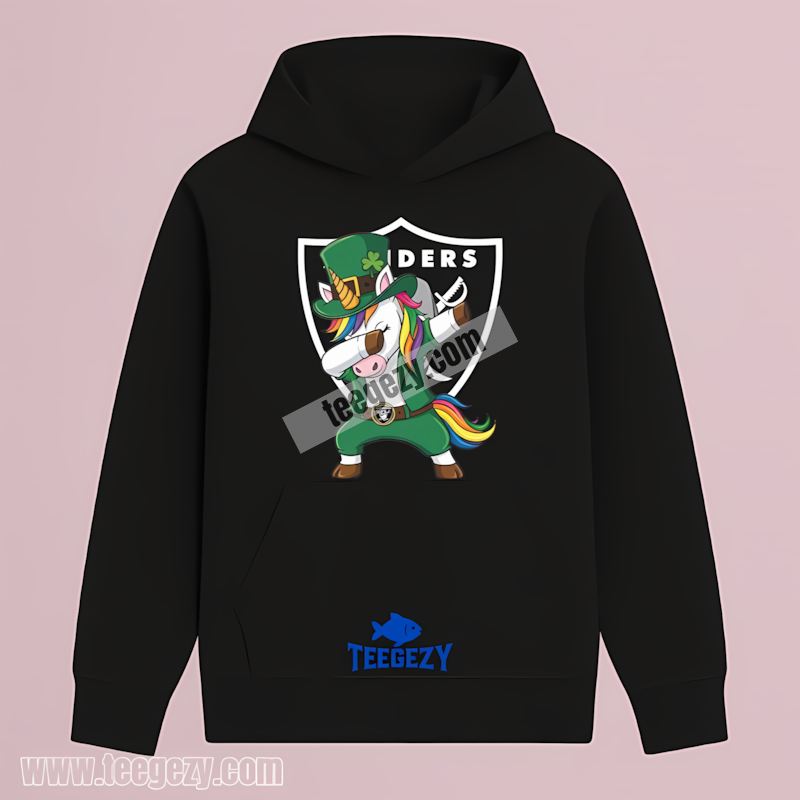 Las Vegas Raiders St Patricks Day Vs Dabbing Unicorn Color Hoodie Las Vegas Raiders St Patricks Day Vs Dabbing Unicorn Color Hoodie