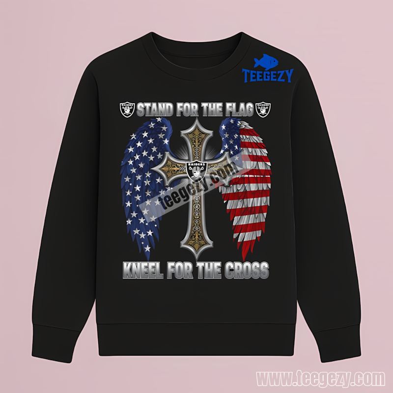 Las Vegas Raiders Stand For The Flag Kneel For The Cross Cotton Long Sleeve Las Vegas Raiders Stand For The Flag Kneel For The Cross Cotton Long Sleeve