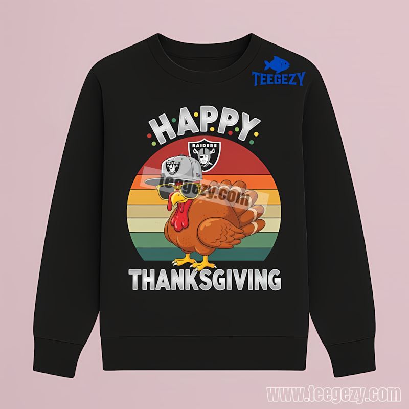Las Vegas Raiders Thanksgiving Turkey Trendy Long Sleeve Las Vegas Raiders Thanksgiving Turkey Trendy Long Sleeve