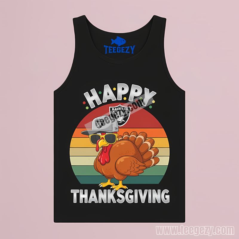 Las Vegas Raiders Thanksgiving Turkey Trendy Tanktop Las Vegas Raiders Thanksgiving Turkey Trendy Tanktop