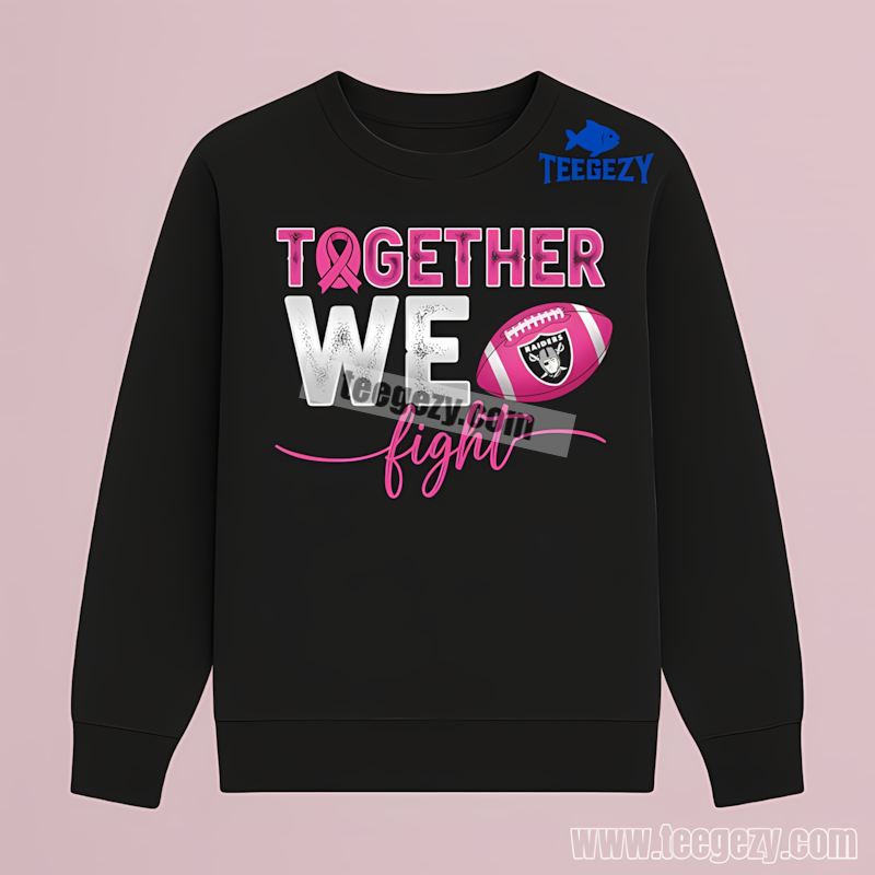 Las Vegas Raiders Together We Fight Breast Cancer Awareness Adults Long Sleeve Las Vegas Raiders Together We Fight Breast Cancer Awareness Adults Long Sleeve
