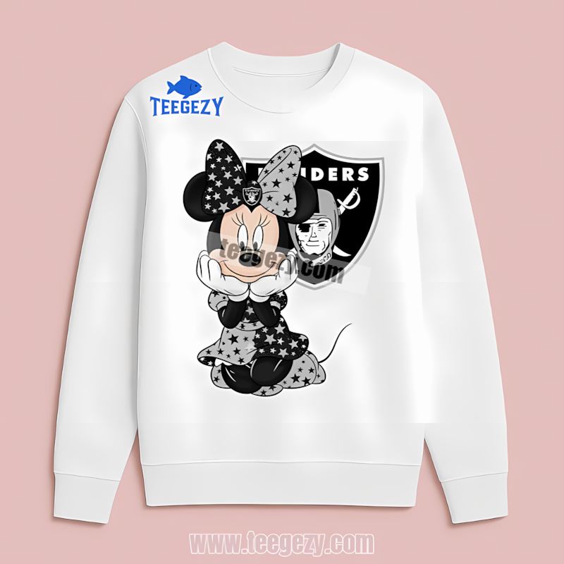 Minnie Mouse Las Vegas Raiders Star Vintage Long Sleeve Minnie Mouse Las Vegas Raiders Star Vintage Long Sleeve