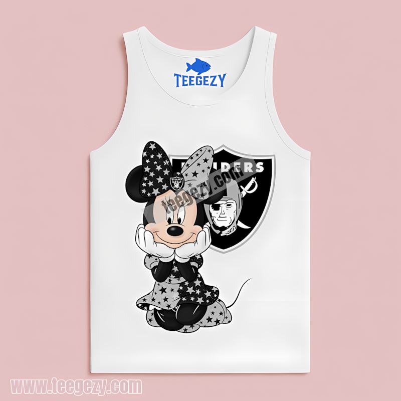 Minnie Mouse Las Vegas Raiders Star Vintage Tanktop Minnie Mouse Las Vegas Raiders Star Vintage Tanktop