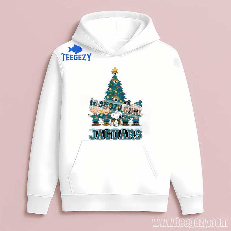 Peanuts Christmas With Jacksonville Jaguars Graphic Hoodie Peanuts Christmas With Jacksonville Jaguars Graphic Hoodie