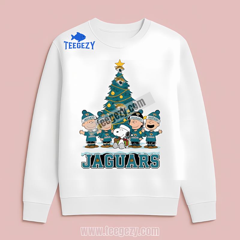 Peanuts Christmas With Jacksonville Jaguars Graphic Long Sleeve Peanuts Christmas With Jacksonville Jaguars Graphic Long Sleeve